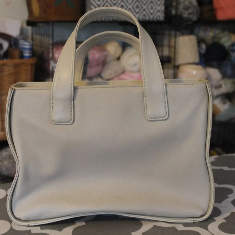 Giani Bernini Cream Leather Handbag